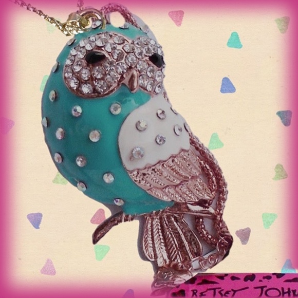 Betsey Johnson Jewelry - Betsey Johnson Teal Enamel and Crystal Owl Betsey Johnson Jewelry - Betsey Johnson Teal Enamel and Crystal Owl